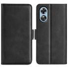 For OPPO A17 Dual-side Magnetic Buckle Leather Phone Case(Black) - 1