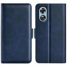 For OPPO A17 Dual-side Magnetic Buckle Leather Phone Case(Dark Blue) - 1