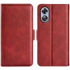 For OPPO A17 Dual-side Magnetic Buckle Leather Phone Case(Red) - 1