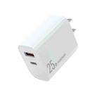 NORTHJO NOPD2502 PD 25W USB-C/Type-C + QC 3.0 USB Dual Ports Fast Charger, Plug Type:US Plug(White) - 1