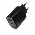 NORTHJO NOPD2502 PD 25W USB-C/Type-C + QC 3.0 USB Dual Ports Fast Charger, Plug Type:EU Plug(Black) - 1