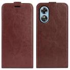 For OPPO A17 R64 Texture Vertical Flip Leather Phone Case(Brown) - 1