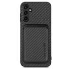 For Samsung Galaxy A14 5G Carbon Fiber Leather Card Magsafe Magnetic Phone Case(Black) - 1