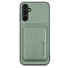 For Samsung Galaxy A14 5G Carbon Fiber Leather Card Magsafe Magnetic Phone Case(Green) - 1