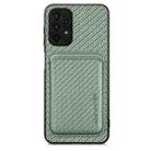 For Samsung Galaxy A13 4G Carbon Fiber Leather Card Magsafe Magnetic Phone Case(Green) - 1
