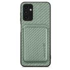 For Samsung Galaxy A13 5G Carbon Fiber Leather Card Magsafe Magnetic Phone Case(Green) - 1
