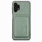 For Samsung Galaxy A32 5G Carbon Fiber Leather Card Magsafe Magnetic Phone Case(Green) - 1