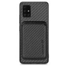 For Samsung Galaxy A51 5G Carbon Fiber Leather Card Magsafe Magnetic Phone Case(Black) - 1