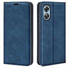 For OPPO A17 Retro-skin Magnetic Suction Leather Phone Case(Dark Blue) - 1