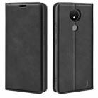 For Nokia C21 Retro-skin Magnetic Suction Leather Phone Case(Black) - 1