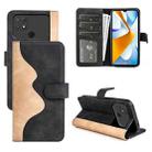 For Xiaomi Poco C40 Stitching Horizontal Flip Leather Phone Case(Black) - 1