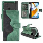 For Xiaomi Poco C40 Stitching Horizontal Flip Leather Phone Case(Green) - 1