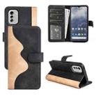 For Nokia C21 Stitching Horizontal Flip Leather Phone Case(Black) - 1