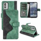 For Nokia C21 Stitching Horizontal Flip Leather Phone Case(Green) - 1