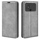 For Xiaomi Poco C40 Retro-skin Magnetic Suction Leather Phone Case(Grey) - 1