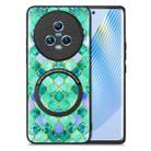 For Honor Magic5 Colored Drawing Leather Skin Magnetic Back Cover Phone Case(Emerald) - 1