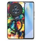 For Honor Magic5 Colored Drawing Leather Skin Magnetic Back Cover Phone Case(Colorful Cloud) - 1