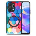 For Honor X7A Colored Drawing Leather Skin Magnetic Back Cover Phone Case(Colorful Cube) - 1