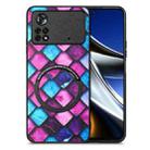 For Xiaomi Poco X4 Pro 5G Colored Drawing Leather Skin Magnetic Back Cover Phone Case(Purple Scales) - 1