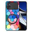For Xiaomi Poco X4 Pro 5G Colored Drawing Leather Skin Magnetic Back Cover Phone Case(Colorful Cube) - 1