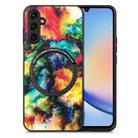 For Samsung Galaxy A34 5G Colored Drawing Leather Skin Magnetic Back Cover Phone Case(Colorful Cloud) - 1