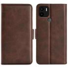 For Xiaomi Redmi A1+ Dual-side Magnetic Buckle Leather Phone Case(Brown) - 1