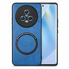 For Honor Magic 5 Solid Color Leather Phone Case(Blue) - 1