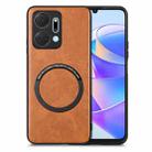 For Honor X7A Solid Color Leather Phone Case(Brown) - 1