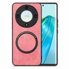 For Honor X9A Solid Color Leather Phone Case(Pink) - 1