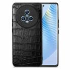 For Honor Magic5 Crocodile Grain Leather Back Cover Phone Case(Black) - 1