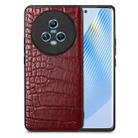 For Honor Magic5 Crocodile Grain Leather Back Cover Phone Case(Red) - 1