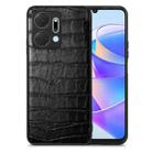 For Honor X7A Crocodile Grain Leather Back Cover Phone Case(Black) - 1