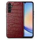 For Samsung Galaxy A34 5G Crocodile Grain Leather Back Cover Phone Case(Red) - 1