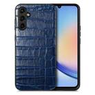 For Samsung Galaxy A34 5G Crocodile Grain Leather Back Cover Phone Case(Blue) - 1