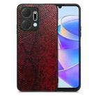 For Honor X7A Snakeskin Leather Back Cover Phone Case(Red) - 1