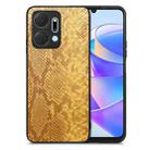 For Honor X7A Snakeskin Leather Back Cover Phone Case(Yellow) - 1