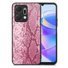 For Honor X7A Snakeskin Leather Back Cover Phone Case(Pink) - 1