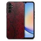 For Samsung Galaxy A34 5G Snakeskin Leather Back Cover Phone Case(Red) - 1