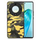 For Honor X9A Camouflage Leather Back Cover Phone Case(Yellow) - 1