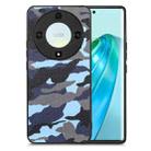 For Honor X9A Camouflage Leather Back Cover Phone Case(Blue) - 1