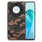 For Honor X9A Camouflage Leather Back Cover Phone Case(Brown) - 1