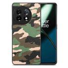 For OnePlus 11 Camouflage Leather Back Cover Phone Case(Green) - 1