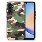 For Samsung Galaxy A34 5G Camouflage Leather Back Cover Phone Case(Green) - 1