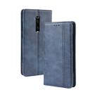 Magnetic Buckle Retro Crazy Horse Texture Horizontal Flip Leather Case for Xiaomi Redmi K20 /K20 Pro , with Holder & Card Slots & Photo Frame(Blue) - 1