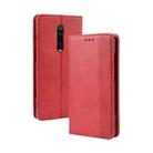 Magnetic Buckle Retro Crazy Horse Texture Horizontal Flip Leather Case for Xiaomi Redmi K20 /K20 Pro , with Holder & Card Slots & Photo Frame(Red) - 1