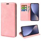 For Xiaomi 13 Retro-skin Magnetic Suction Leather Phone Case(Pink) - 1