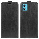 For TCL 305i R64 Texture Vertical Flip Leather Phone Case(Black) - 1