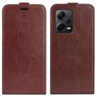For Xiaomi Redmi Note 12 Pro+ Global R64 Texture Vertical Flip Leather Phone Case(Brown) - 1
