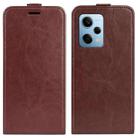 For Xiaomi Redmi Note 12 Pro 5G Global R64 Texture Vertical Flip Leather Phone Case(Brown) - 1