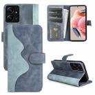 For Xiaomi Redmi Note 12 4G Stitching Horizontal Flip Leather Phone Case(Blue) - 1